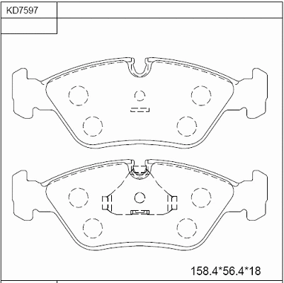 Kit de plaquettes de frein, frein à disque ASIMCO KD7597