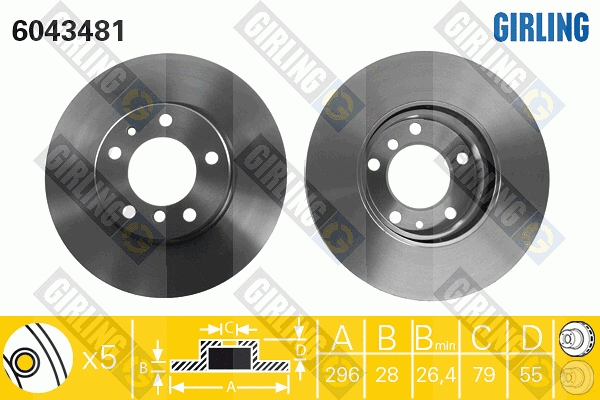 Disque de frein GIRLING 6043481