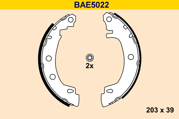 Jeu de mâchoires de frein BARUM BAE5022