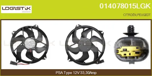 Moteur électrique, ventilateur pour radiateurs LGK 014078015LGK