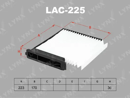 Filtre, air de l'habitacle LYNXAUTO LAC-225