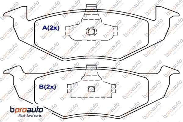 Kit de plaquettes de frein, frein à disque BPROAUTO 1BP30896AA