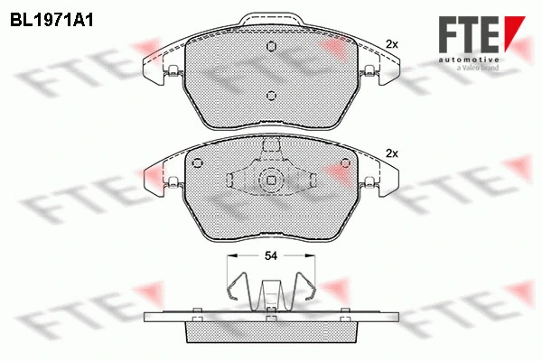 Kit de plaquettes de frein, frein à disque FTE 9010556