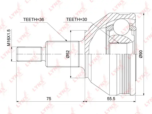 Jeu de joints, arbre de transmission LYNXAUTO CO-3909