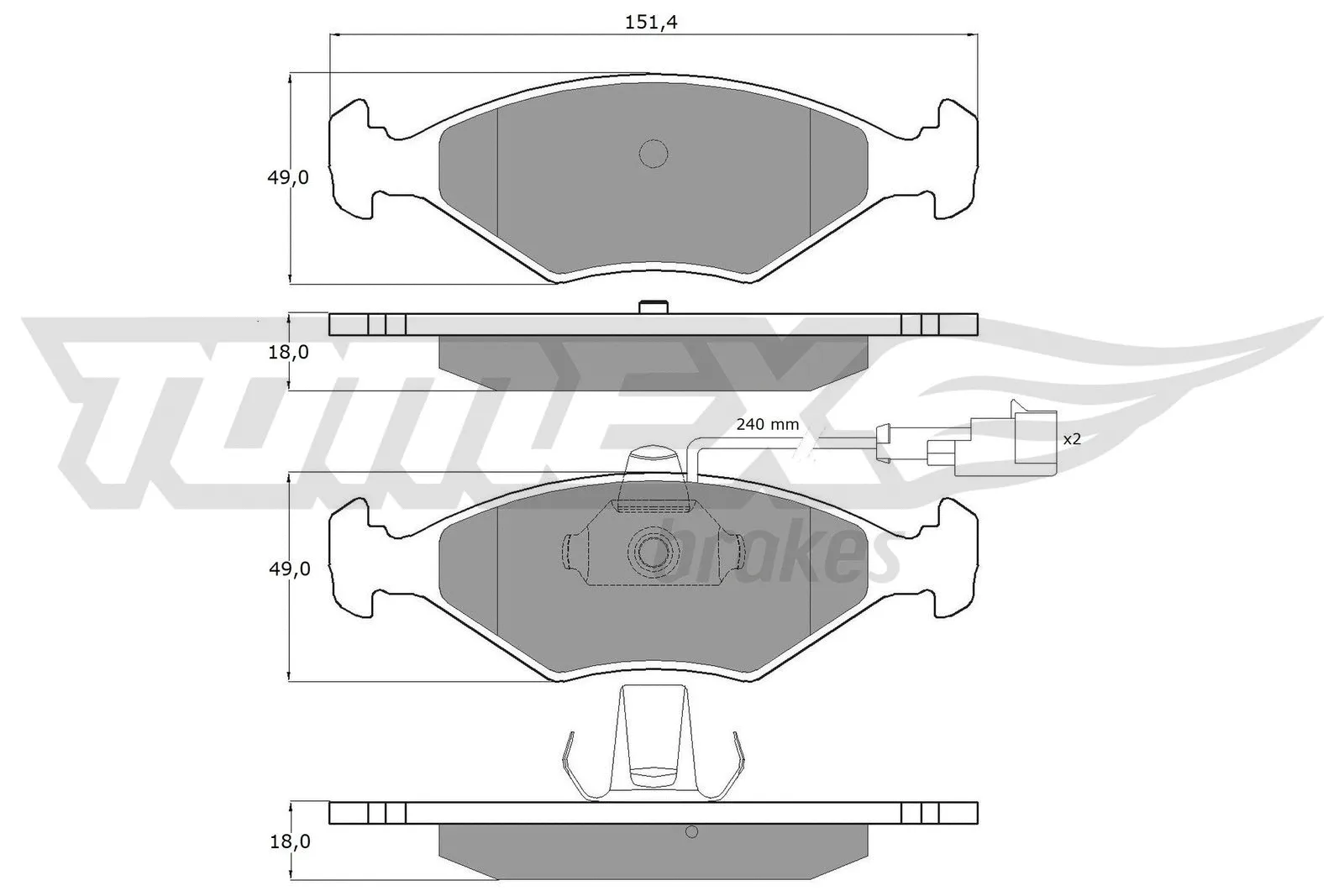 Kit de plaquettes de frein, frein à disque TOMEX Brakes TX 10-794