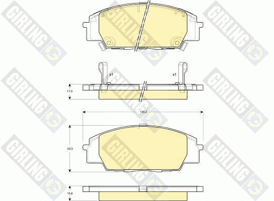 Kit de plaquettes de frein, frein à disque GIRLING 6132509