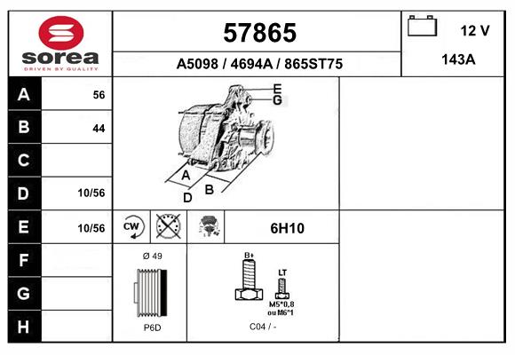 Alternateur EAI 57865
