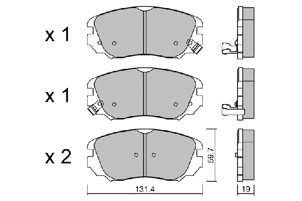 Kit de plaquettes de frein, frein à disque AISIN BPOP-1010