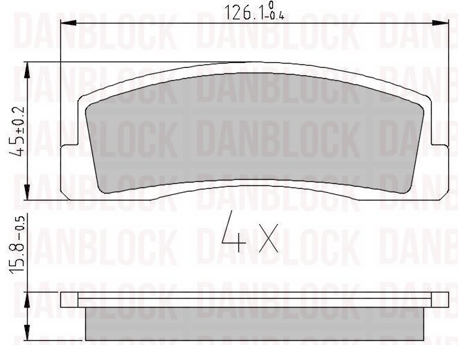 Kit de plaquettes de frein, frein à disque DANBLOCK DB 510024