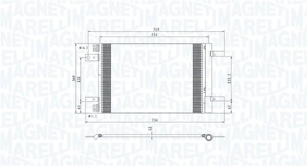 Condenseur, climatisation MAGNETI MARELLI 350203766000