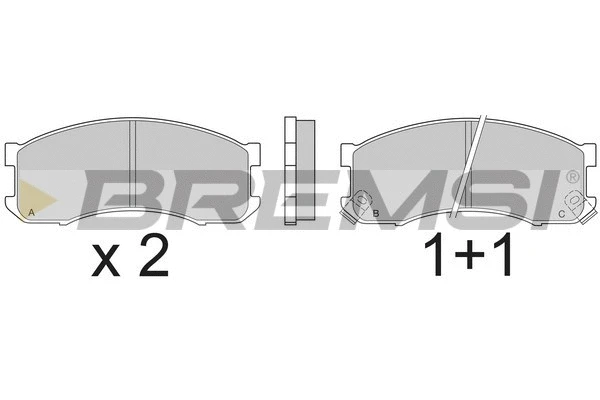 Kit de plaquettes de frein, frein à disque BREMSI BP2504
