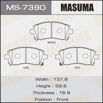 Jeu de mâchoires de frein MASUMA MS-7390