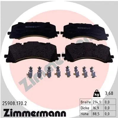 Kit de plaquettes de frein, frein à disque ZIMMERMANN 25908.170.2