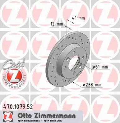 Disque de frein ZIMMERMANN 470.1079.52