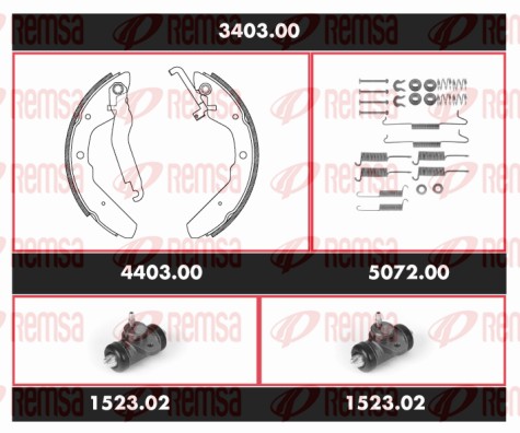 Kit de freins, freins à tambours REMSA 3403.00