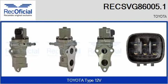 Vanne EGR RECOFICIAL RECSVG86005.1