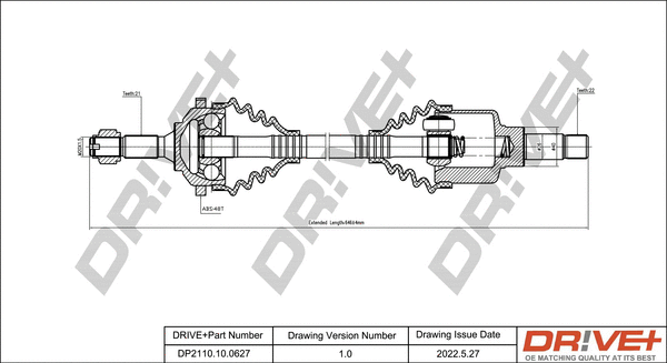 Arbre de transmission Dr!ve+ DP2110.10.0627