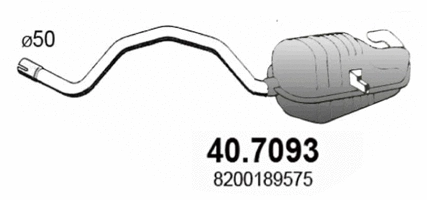 Silencieux arrière ASSO 40.7093