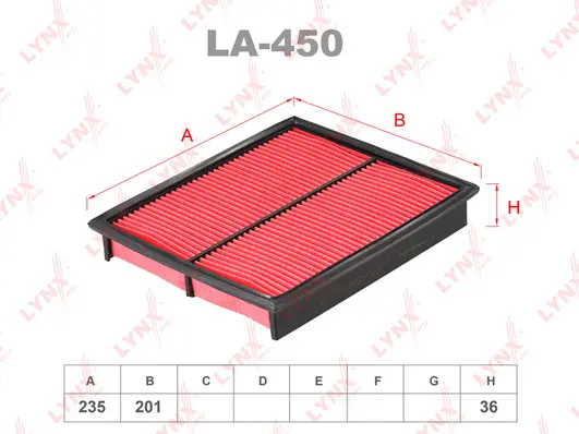Filtre à air LYNXAUTO LA-450