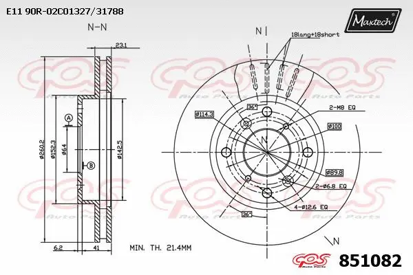 Disque de frein MAXTECH 851082