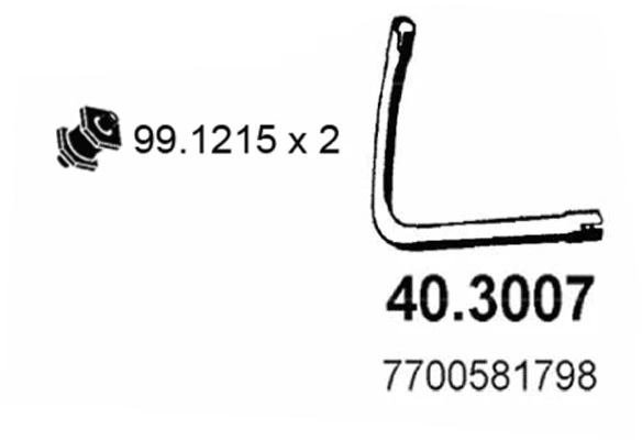 Tuyau d'échappement ASSO 40.3007