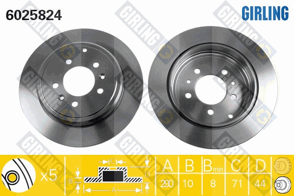 Disque de frein GIRLING 6025824