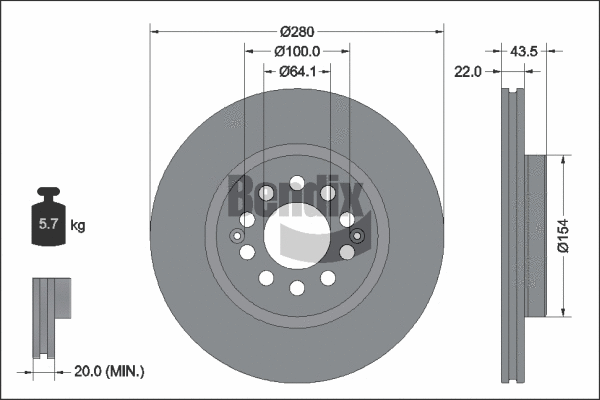 Disque de frein BENDIX Braking BDS2302
