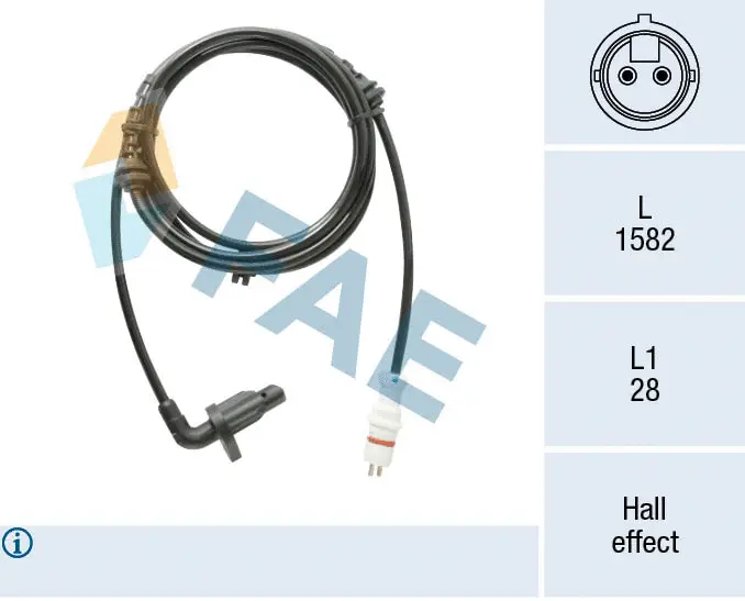Capteur, vitesse de roue FAE 78329