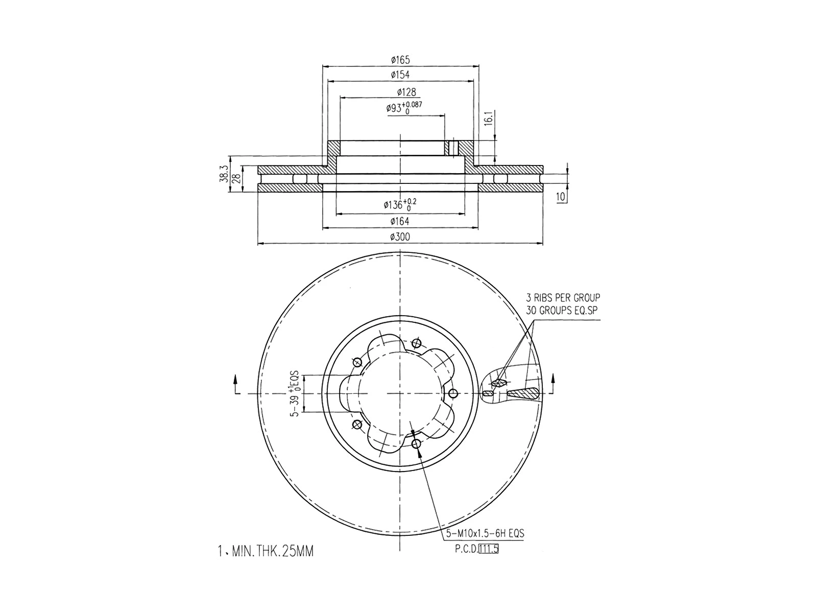 Disque de frein A.Z. Meisterteile AZMT-44-024-1279