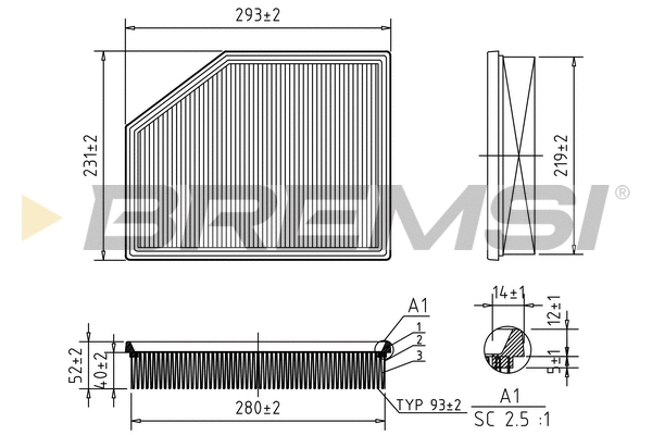 Filtre à air BREMSI FA0626