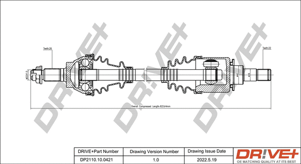 Arbre de transmission Dr!ve+ DP2110.10.0421