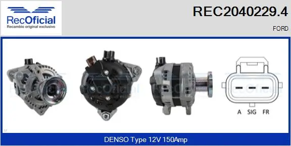 Alternateur RECOFICIAL REC2040229.4