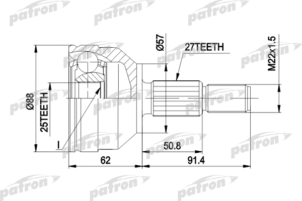 Jeu de joints, arbre de transmission PATRON PCV1202