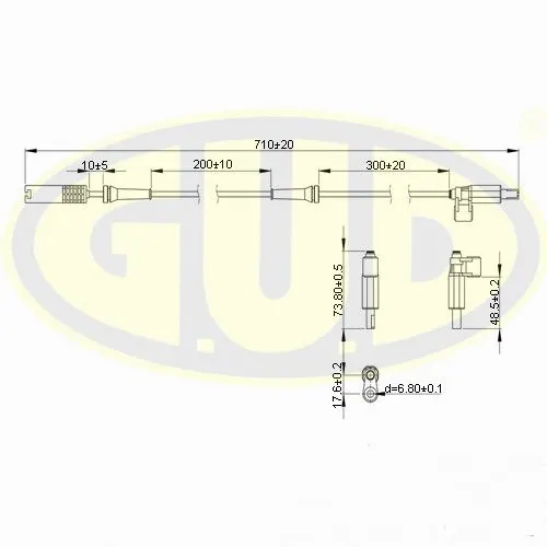 Capteur, vitesse de roue G.U.D. GABS01201