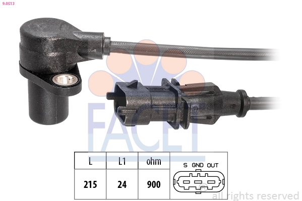 Capteur d'angle, vilebrequin FACET 9.0513