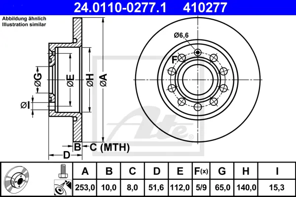 Disque de frein ATE-APAC 24.0110-0277.1