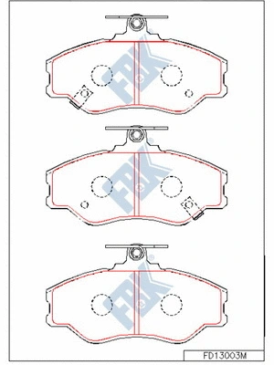Kit de plaquettes de frein, frein à disque FBK FD13003M
