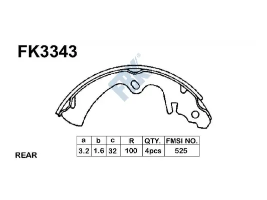 Jeu de mâchoires de frein FBK FK3343