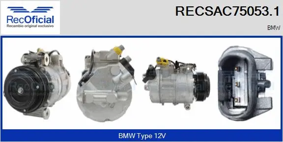 Compresseur, climatisation RECOFICIAL RECSAC75053.1