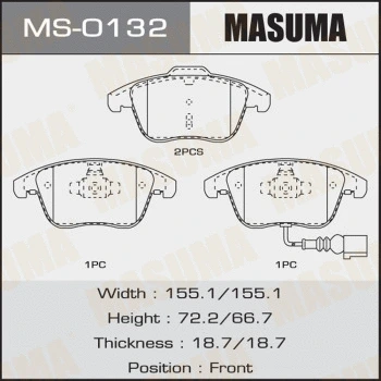 Jeu de mâchoires de frein MASUMA MS-0132