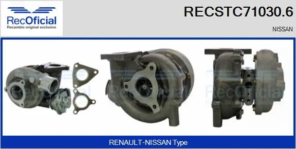 Turbocompresseur, suralimentation RECOFICIAL RECSTC71030.6