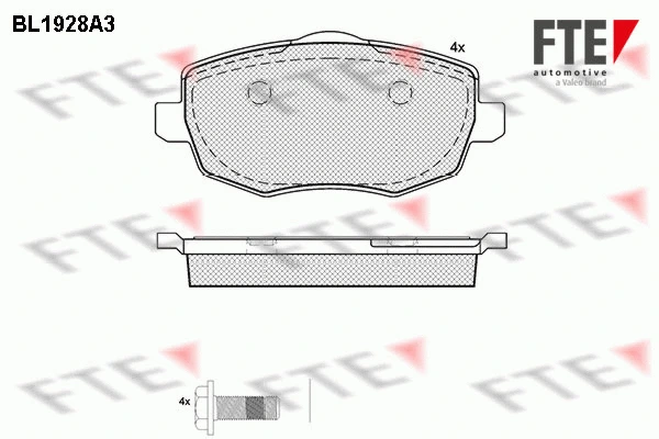 Kit de plaquettes de frein, frein à disque FTE 9010516