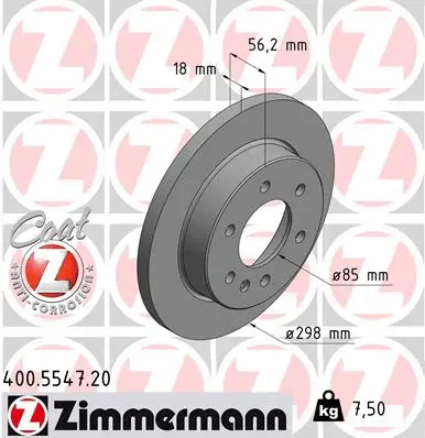 Disque de frein ZIMMERMANN 400.5547.20