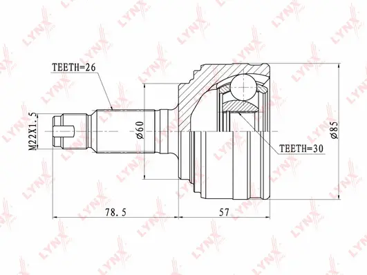 Jeu de joints, arbre de transmission LYNXAUTO CO-3409