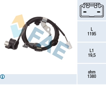 Capteur, vitesse de roue FAE 78476