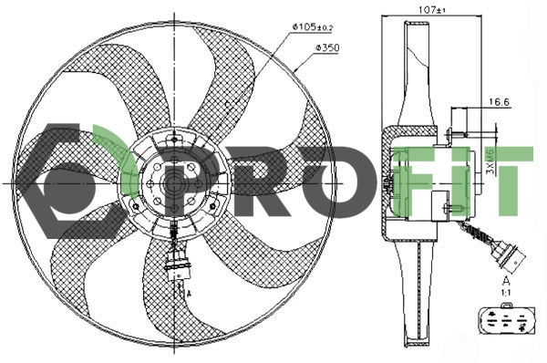 Ventilateur, refroidissement du moteur PROFIT 1850-0007