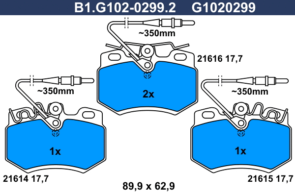 Kit de plaquettes de frein, frein à disque GALFER B1.G102-0299.2