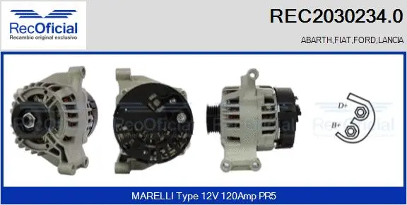 Alternateur RECOFICIAL REC2030234.0
