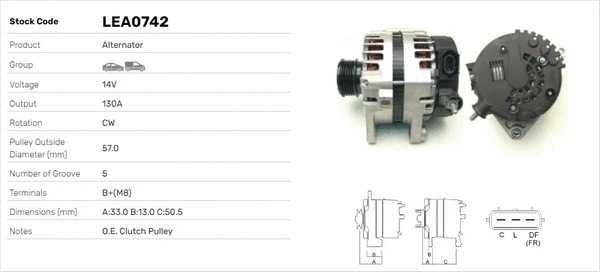 Alternateur LUSA LEA0742