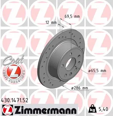 Disque de frein ZIMMERMANN 430.1471.52